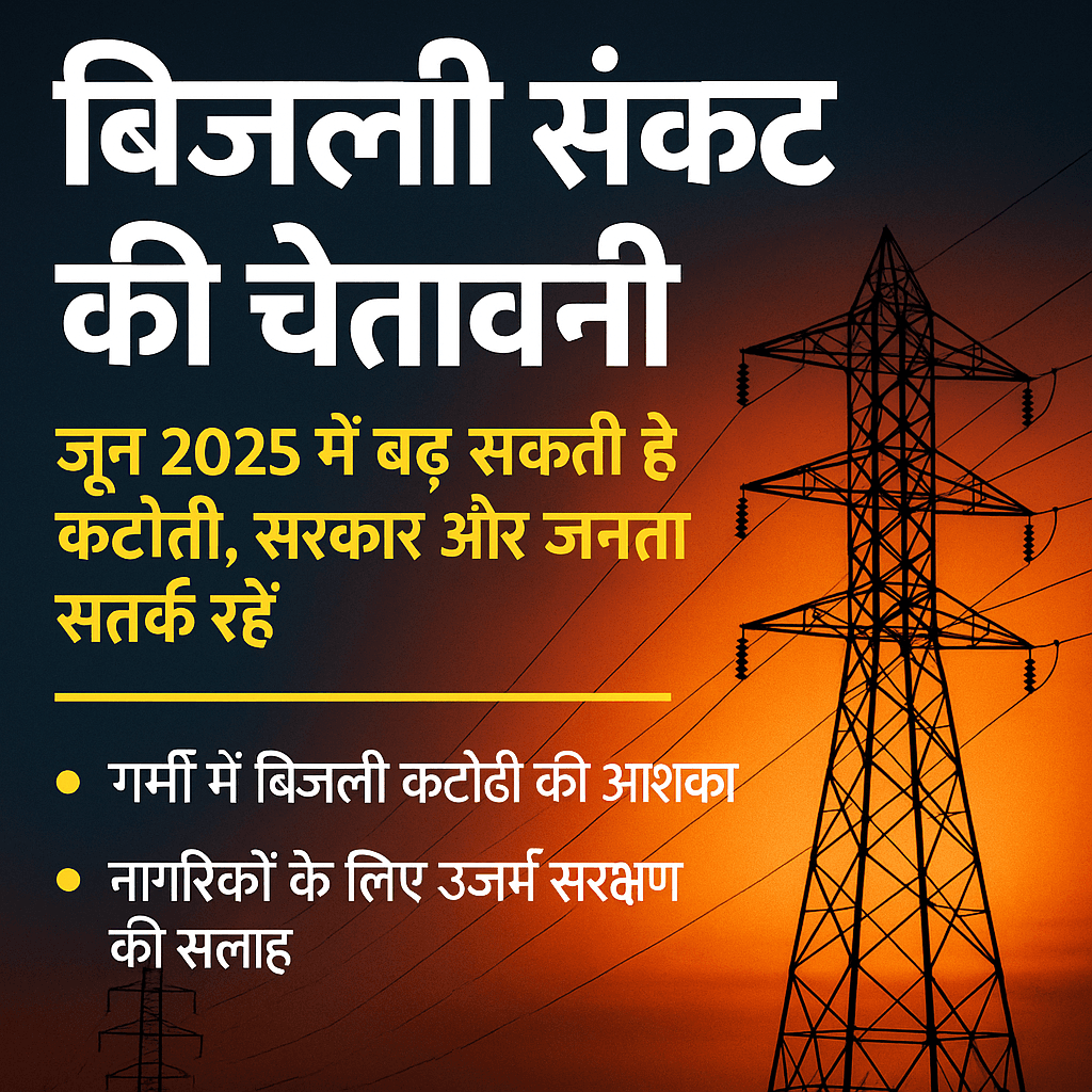 बिजली संकट 2025 की ग्राफिक छवि जिसमें प्रभावित राज्य और डिमांड से जुड़ी जानकारी दी गई है - DailyBuzz.in
