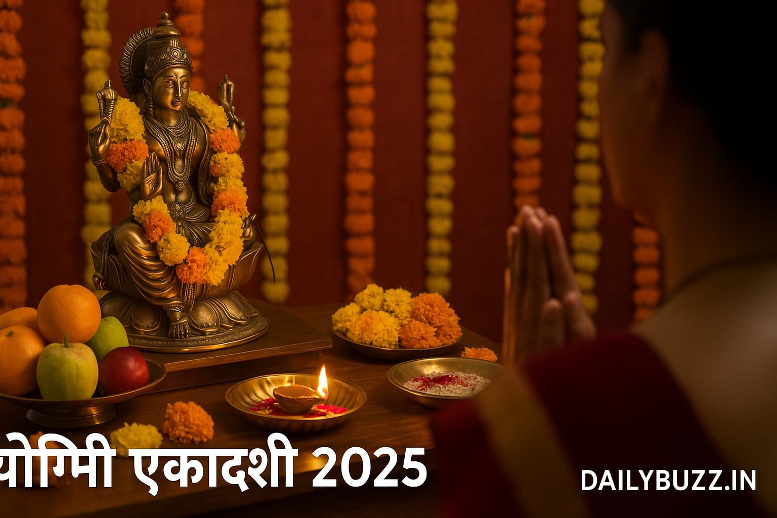 Yogini Ekadashi 2025 पर भगवान विष्णु की पूजा करते श्रद्धालु – DailyBuzz.in