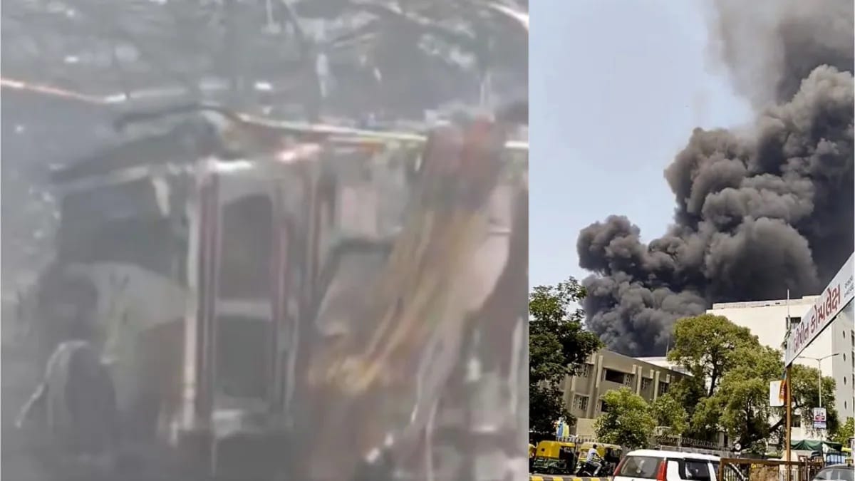 Ahmedabad plane crash rescue scene