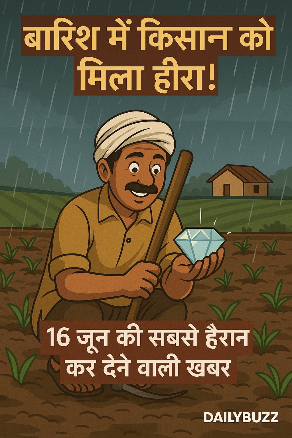 बारिश में किसान को मिला कीमती हीरा, गांव में मचा हड़कंप