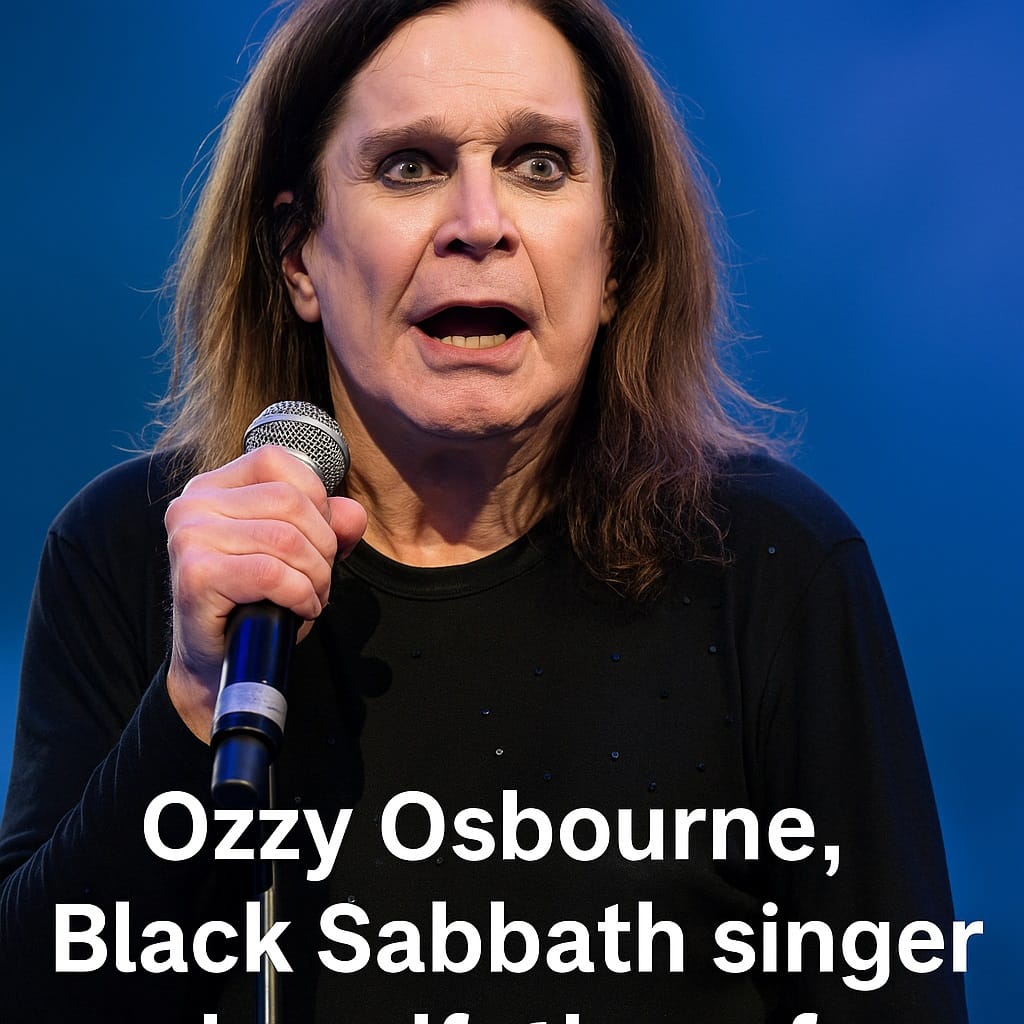 Ozzy Osbourne performing live in his iconic rockstar style