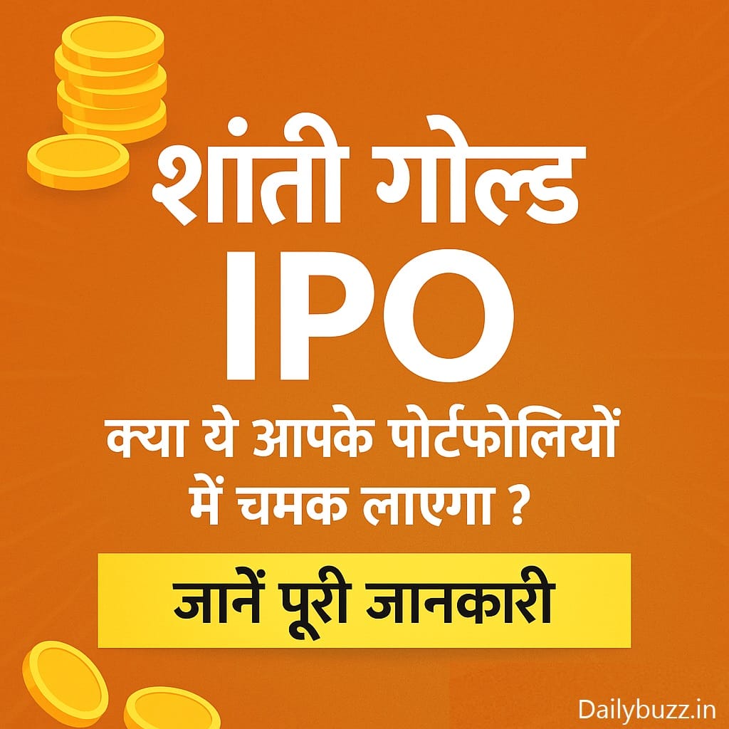 Shanti Gold IPO से जुड़ी जानकारी दिखाता डिजिटल ग्राफिक