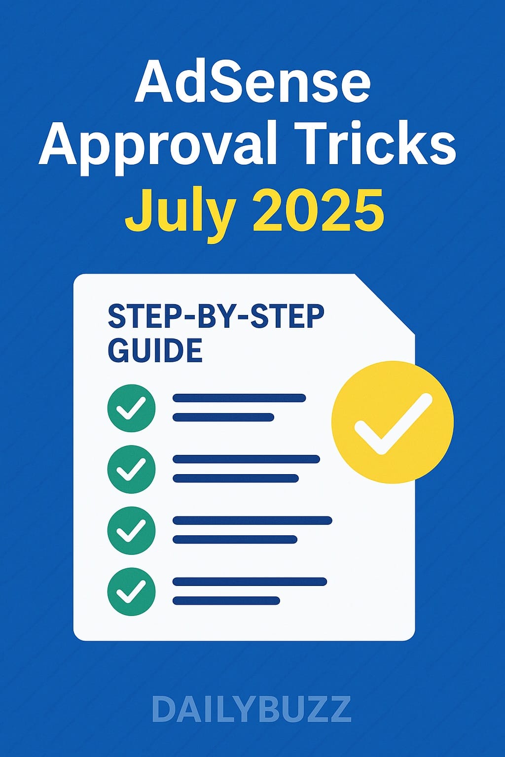 AdSense approval notification screen with website and SEO icons - July 2025 guide