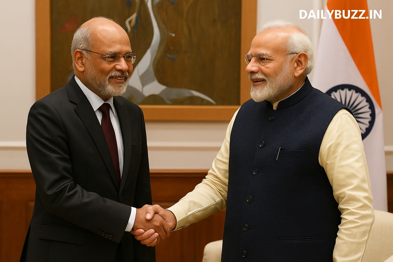 Radhakrishnan with PM Modi ahead of Vice President Election 2025