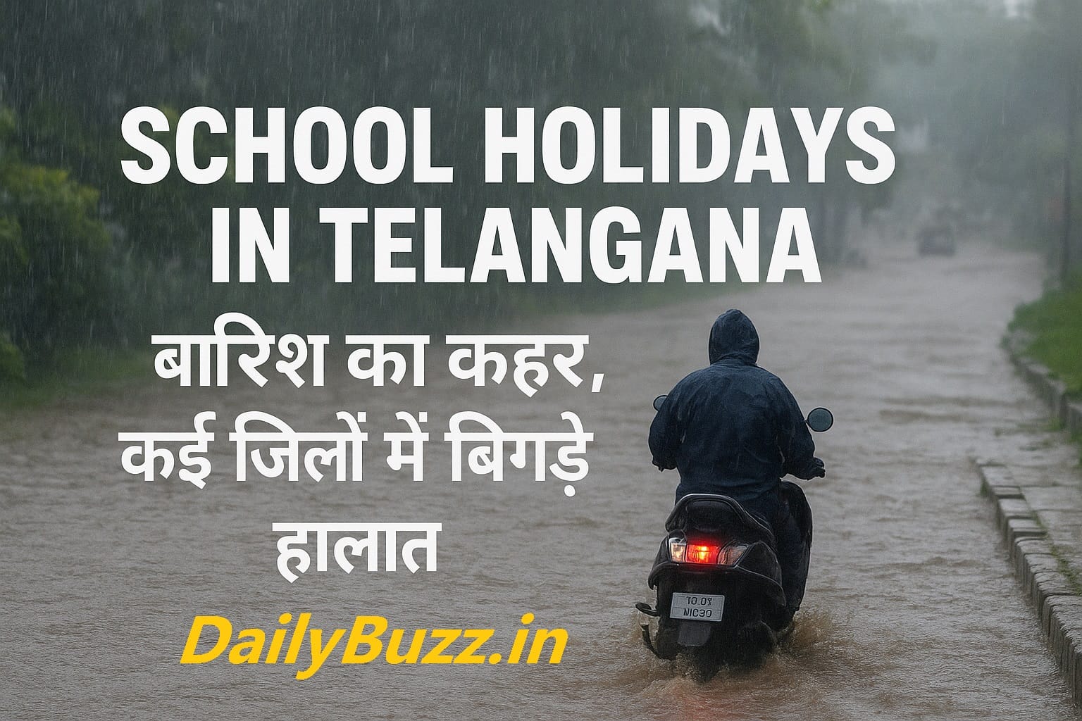 Heavy Rain in Telangana – Schools Closed in Several Districts