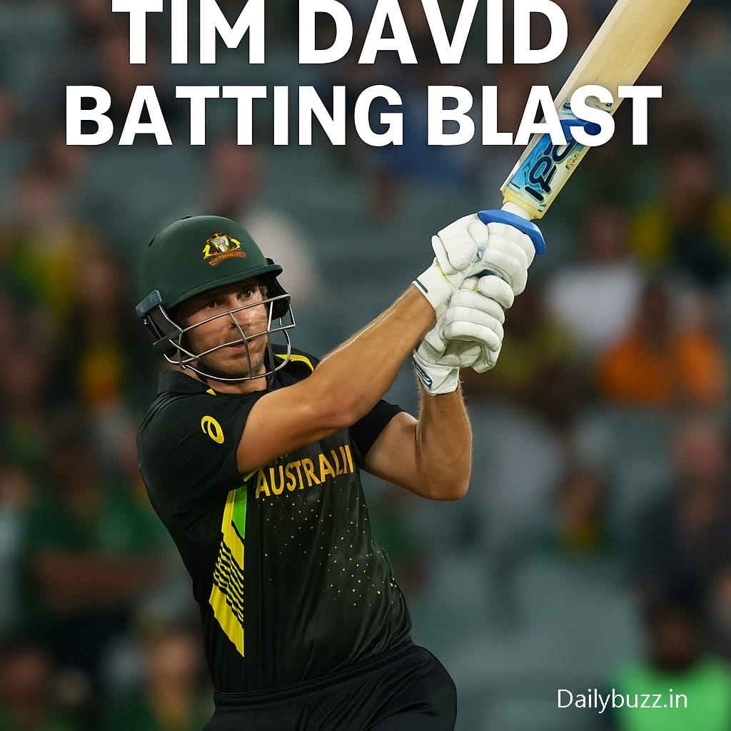 Tim David hitting six in AUS vs SA T20 match