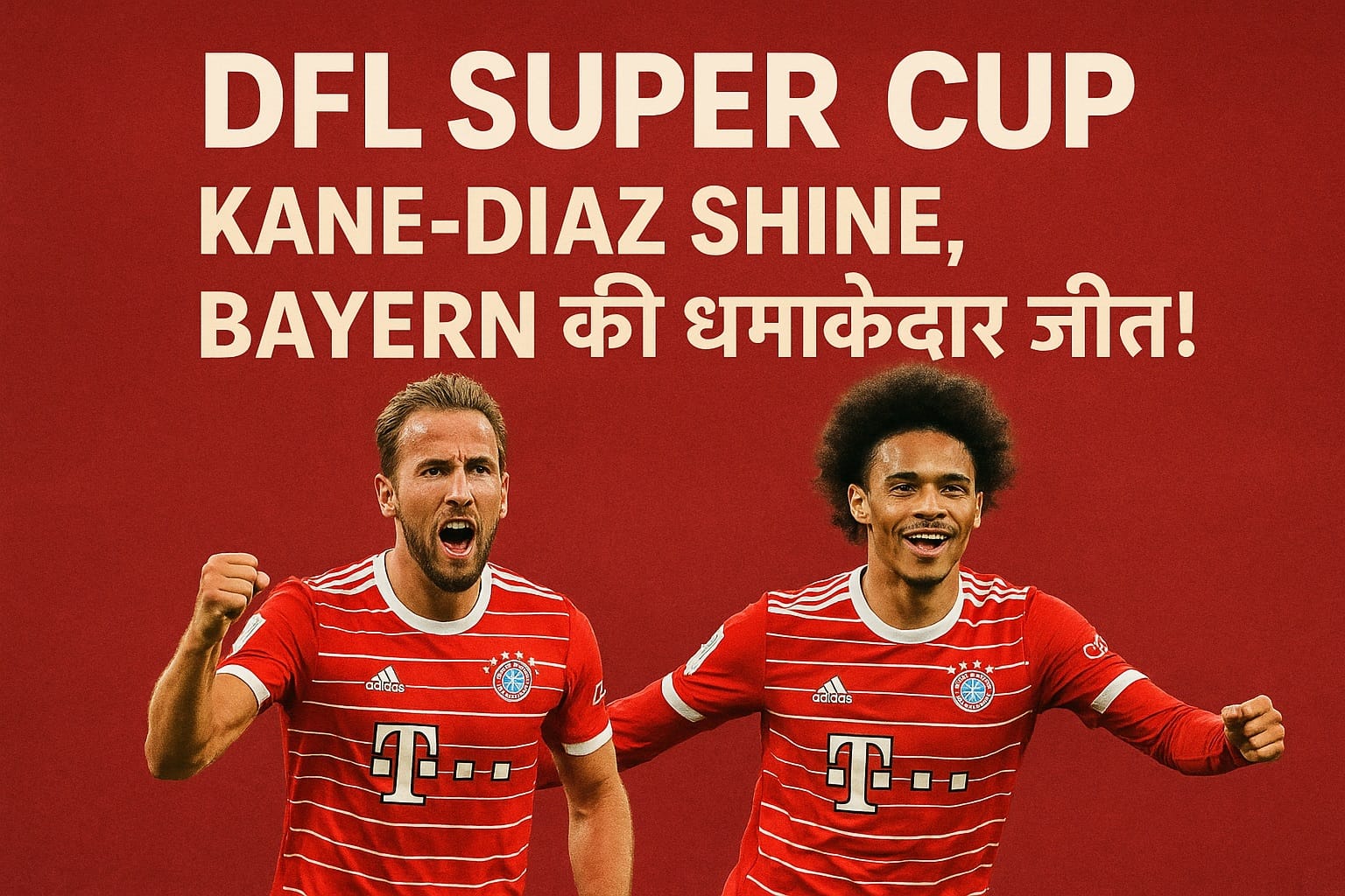 Bayern Munich players celebrate DFL Super Cup 2025 win against Stuttgart