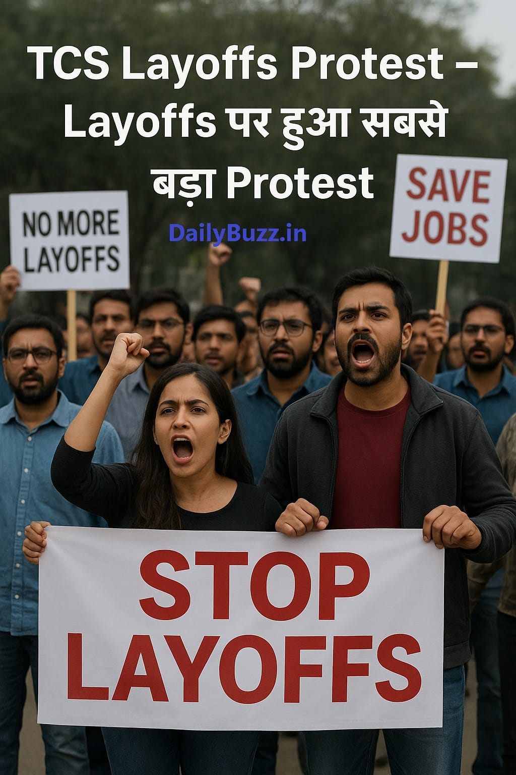 TCS employees protest against 30,000 job cuts