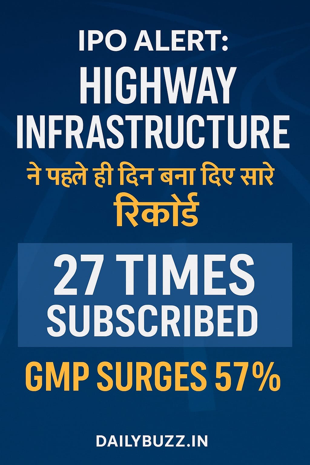 Highway Infrastructure Trust IPO 27 times subscribed