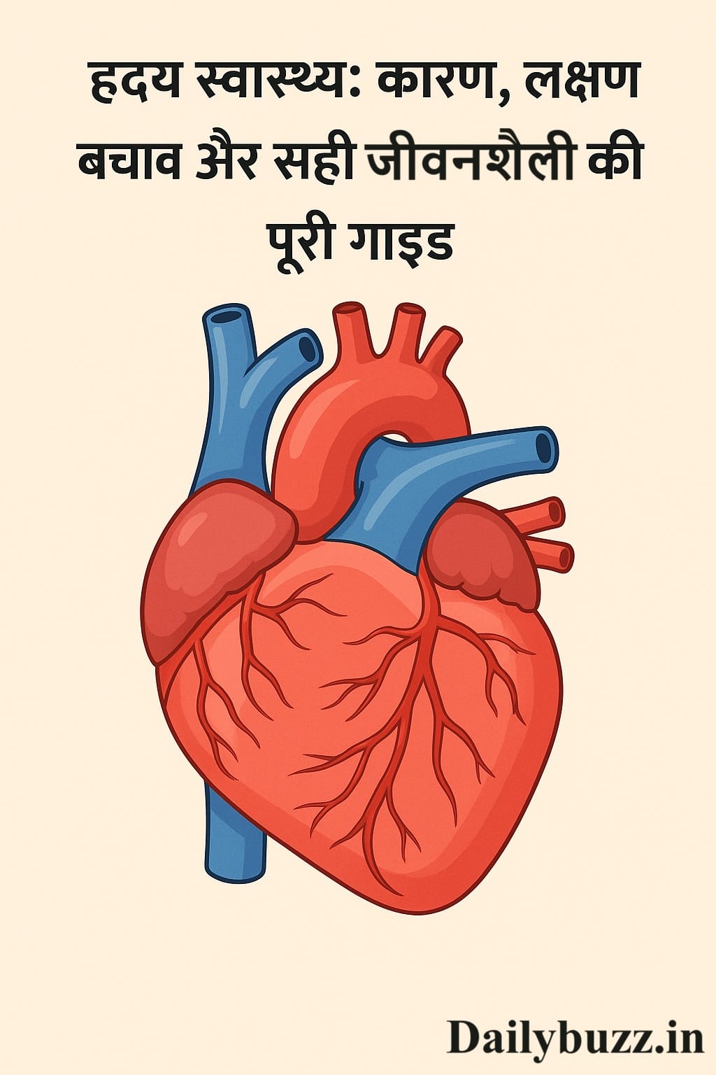 मानव हृदय की संरचना का 3D चित्र – हृदय स्वास्थ्य गाइड