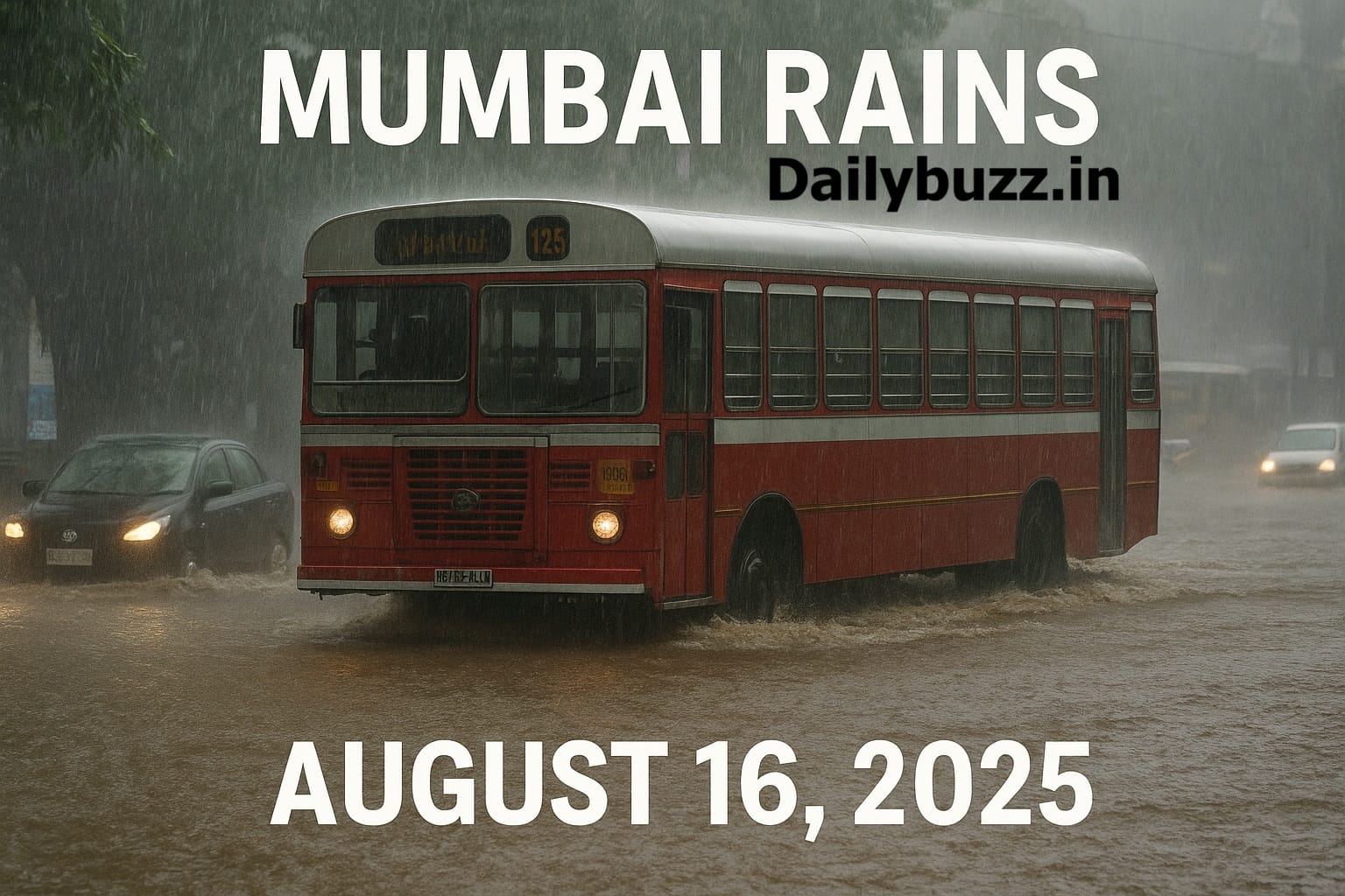 मुंबई बारिश 2025 – भारी वर्षा से जलमग्न शहर का दृश्य, DailyBuzz.in