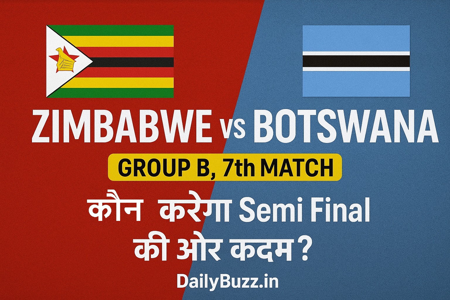 Zimbabwe vs Botswana Group B 7th Match live cricket update