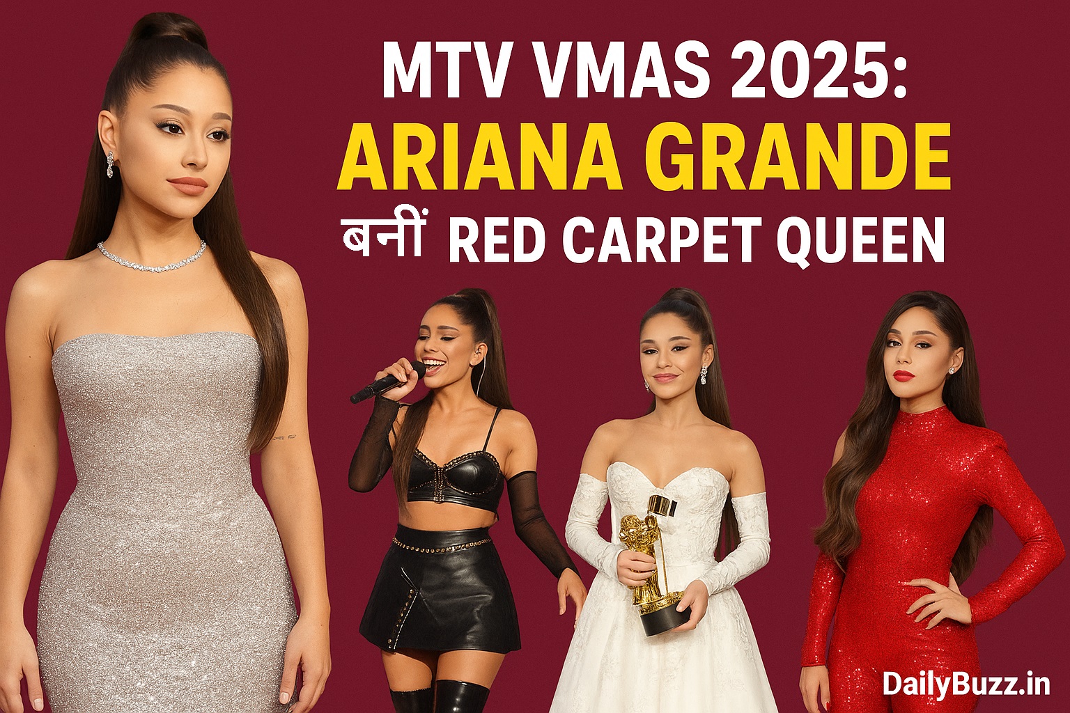 Ariana Grande shines at MTV VMAs 2025 with 4 outfit changes