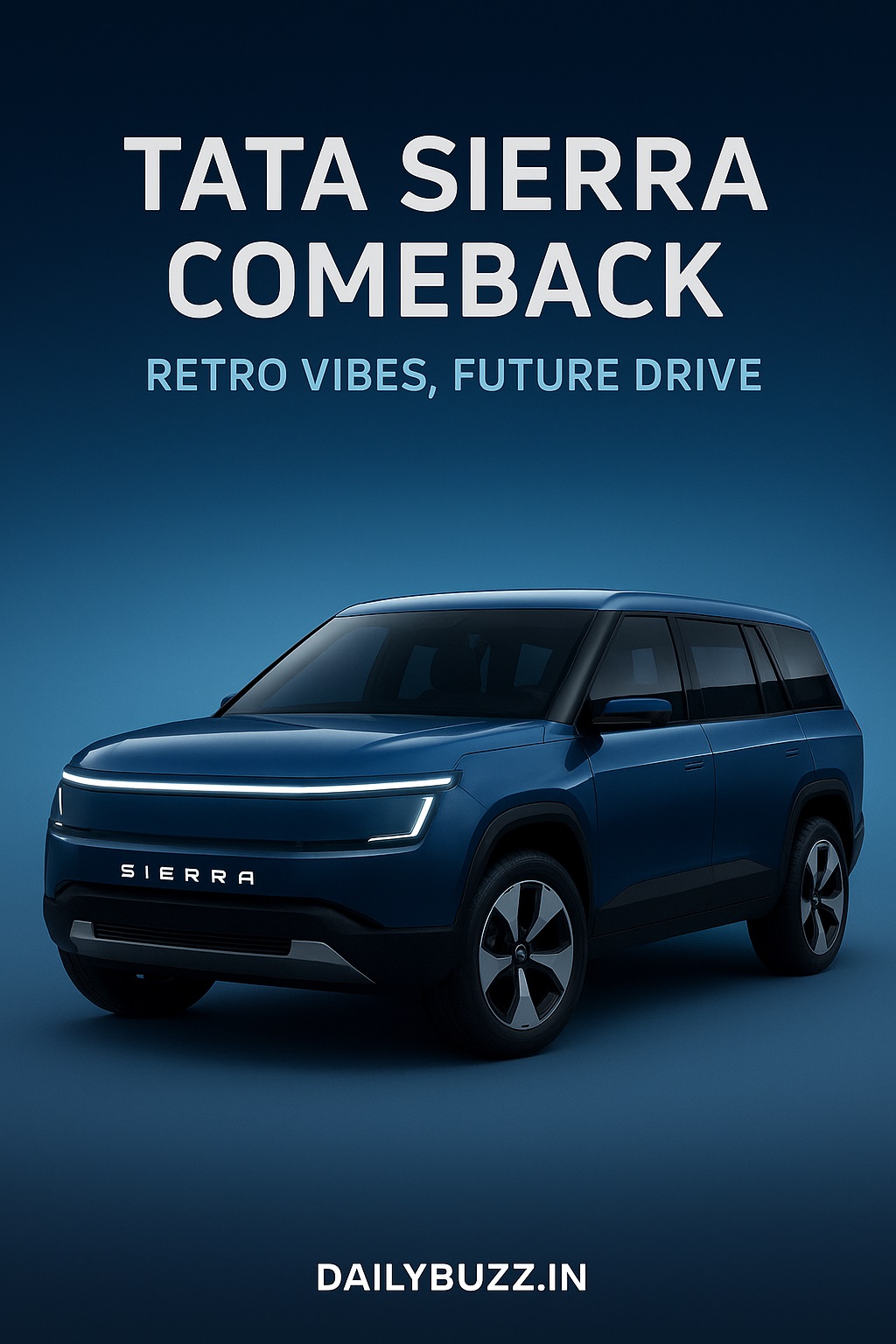 New Tata Sierra electric SUV front and side profile